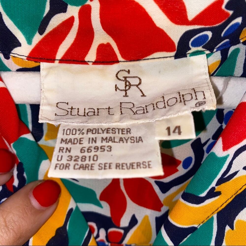 Vntg Stuart Randolph Sheer Button Up Blouse 14 - image 3